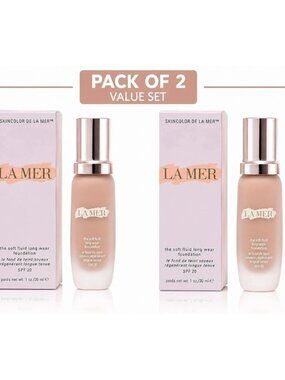 2x La Mer The Soft Fluid Long Wear Foundation – Shade IVORY 01 30ml 1oz sealed